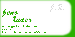 jeno ruder business card